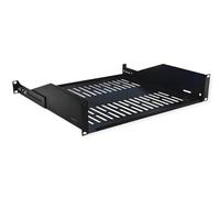 VALUE 19 Inch Device Carrier 2 U, D: 400 mm, Max. 25 kg, U-Shape, Black