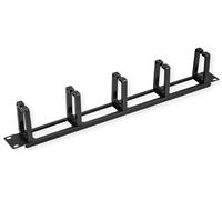 VALUE 19 Inch Faceplate, 5 Cable Eyelets Type C, Cable Grommet, RAL 9005 Jet Black