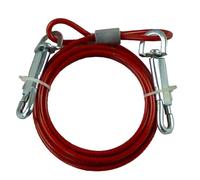 Value 4 Money Dog Leash - 6Ft Tie Out Cable Leash - Pet Puppy Lead (Red)