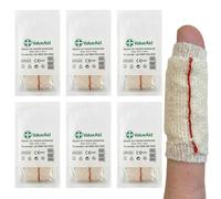 Value Aid 6 x Quick Fix Finger Bandage 4cm x 4cm Sterile Finger Dressing - Latex Free Stretch Gauze Finger Bandages with Pad - First Aid Supplies