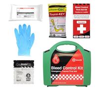 Value Aid Basic Bleed Control Kit with Tourni-Key Plus - Hard Case Emergency Trauma Pack - Includes Haemostatic Dressing, Pressure Bandage, Gloves & Tourniquet Tool - First Responder Grab Kit