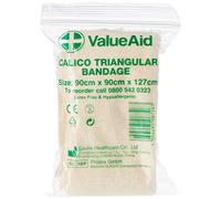 Value Aid Calico Triangular Bandage - Single, White