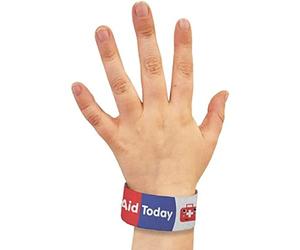 Value Aid First Aid Wristband Red and Blue Pack of 100