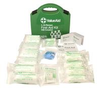 Value Aid HSE Compliant First Aid Kit for Workplace, Home & Car - CE Marked Contents, Double-Clasp Case with Handle - Complete Set for 1-10 People Includes Plasters, Bandages & Medical Supplies