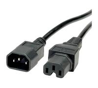 Value Appliances Cable Black 1m C14/C15 250V 10A PVC