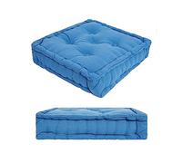 Value Comfort Home 4" 10cm Thick 100% Cotton Booster Cushion Armchair Sagging Sofa Chair Seat Raiser Reviver Enhancer Pad | Choice of 10 Colours Blue