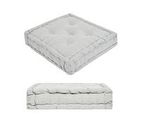 Value Comfort Home 4" 10cm Thick 100% Cotton Booster Cushion Armchair Sagging Sofa Chair Seat Raiser Reviver Enhancer Pad | Choice of 10 Colours Silver