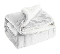 Value Comfort Home Super Soft Sherpa Teddy Flannel Fleece Reversible Blanket Bed Sofa Throw 200x240 White
