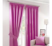 Value Comfort Home Thermal BLACKOUT Light & Noise Insulation Pencil Pleat Tape Top Fully-Lined Curtains | Size & Colour Options pink 66x90