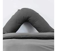 Value Comfort Home V Shaped Pillow With Cover Options, Maternity Breast Feeding Back Neck Orthopaedic Support - 11 Colours V Pillow + Cover Charcoal