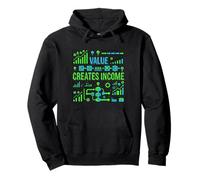 Value Creates Income Business Growth Mindset Graphic Pullover Hoodie