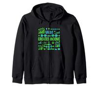 Value Creates Income Business Growth Mindset Graphic Zip Hoodie