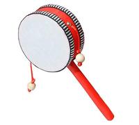 Value Education Hand Drum Monkey Rattle Chinese Rattle Drum Instrument Hand Cranked Wood K-12 Supplemental Education (B, 14x10x4cm)