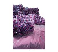 Value Faux Silk Satin Ruffle Poppy Flower Single Duvet Covers in Purple
