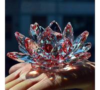 Value for Money Products Crystal Lotus Flower Bouquet Large Size Craft Home Decoration Birthday Wedding Gift Crystal Glass Red