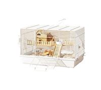 Value Hamster Cage Set - Comes with All Essentials: Water Bottle, Exercise Wheel, Food Dish & Cozy Hideout(White,A)