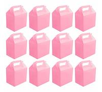 VALUE PACK 12 x Baby Pink Paper Lunch Box Going Home Present Picnic Boxes