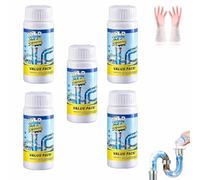 Value Pack Drain Cleaner, Sink Drain Cleaner, Fast and Effective Against Blockages, Odorless, for Bathtubs, Sinks, and Toilets (5 Pcs)