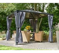 Value Pack Garden Gazebo 3x3m + Curtain Polycarbonate Roof Palermo