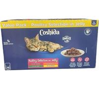 Value Pack of 48x100g Poultry in Jelly Cat Food Pouches - Chicken, Duck, Turkey & Poultry - Wet Cat Food for Adult Cats - Complete & Balanced - With Zinc, Vitamin D & E
