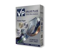 Value Plus 120gsm A4 Printer Paper - 250 Sheets Ultra-Bright White - Heavyweight Smooth Finish for Professional Color Printing - Optimized for Laser, Inkjet & Copiers