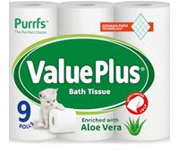 Value Plus 3-Ply Quilted & Embossed Toilet Paper with Aloe Vera| Ultra Soft, Strong & Skin Kind | Premium Bathroom Tissue | 100% Virgin Pulp | Bulk Pack 45 Loo Rolls