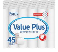 Value Plus 3-Ply Quilted & Embossed Toilet Paper with Unscented | Ultra Soft, Strong & Skin Kind | Premium Bathroom Tissue | 100% Virgin Pulp | Bulk Pack 45 Loo Rolls