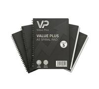 Value Plus Executive A5 Plus 160 Pages Ruled Feint and Margin Spiral Pad (Pack of 5)