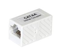 VALUE RJ45 Coupling Cat6A UTP Unshielded Network Connector LAN Cable Coupling 1:1 Connection Ethernet Adapter RJ45 Female to Female White Compact for Patch Cable Extension