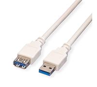 VALUE USB 3.2 Gen 1 Cable, Type A-A, M/F, White, 0.8 m