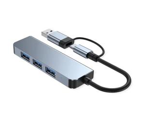 VALUE USB 3.2 Gen1 Metal Hub, 4-Way Type A, (1x USB 3.2Gen1 + 3x USB 2.0), Type A + C Connection Cable
