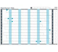 Value Year Wall Planner - Poster Style Calendar, 91.5x61cm, Blue - UK & ROI Holidays Marked - 2026 Calendar Designed for Office, Home, and School Use