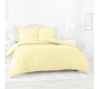 Value Zone Anti-Allergy Plain Duvet Quilt Cover Bedding Set Hotel Quality Luxury Textured Oversized Reversible Quilt UK Sizes Single Double King Super-King (King, Lemon)