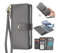 VALUEAGLE Compatible with iPhone 17 case Wallet for Women, Compatible with iPhone 17 Case Wallet Magsafe, i Phone 17 Wallet Case Detachable, Multiple Slots (Gray, for i Phone 17)