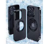 VALUEAGLE Graphene Cooling Case for iPhone 14 Pro Max Case [Strong Magnetic] [Compatible with MagSafe] [360°Military Grade Protection] [24h Self-Circulating Cooling] (6.7inch Black (C01)