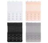 ValueBargain 12Pcs Women's Bra Extenders, Bra Strap Extender with 2/3/4 Hooks, Adjustable Elastic Straps for Women, Comfortable BraClasp Extenders (Four colors)
