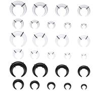 ValueBargain 27 Piece Septum Piercing Set, Septum Rings Made of ABS and Stainless Steel in Black, White and Pink, Stretching Kit for Men and Women, Painless Stretching & Quick Change