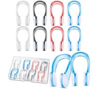 ValueBargain 2PCS Swimming Nose Clips, Soft Silicone Waterproof Nose Plugs with Storage Cases, Non-Slip & Comfortable Fit for Adults (Blue, Pink)