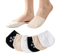 ValueBargain 3 Pairs Toe Topper Socks Women, Toe Topper Socks Half Sock Liner No Show Covers for Mules Shoes, Lightweight Breathable (Black, White and Pink)