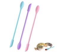 ValueBargain 3Pcs Reptile Spoon, Reptile Dust Fruit Mixing Stirring Food Long Handle Feeding Tool Fit Crested Gecko Gargoyle Bearded Dragon