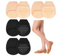 ValueBargain 4 Pairs Toe Socks for Women, Foot Protectors for Feet for Women & Mules with Cushioned Ball of Foot, Cotton with Sponge Padding & Silicone Grip (Nude/Black)