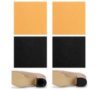 ValueBargain 4Pcs Boot Heel Caps, 2.36 Inch Square Heel Replacement Caps for Boots, Non-Slip Rubber Sole Protectors for Shoe Repair & Protection (Black and Yellow)