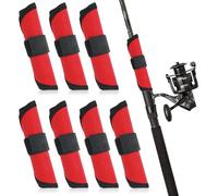 ValueBargain 7 Pcs Red Fishing Hook Covers, 5.9 Inch Fishing Lure Covers Hook Storage Protectors, Shield Guard Pole Sleeve to Keep Fishermen Safe