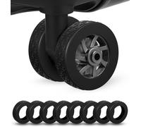 ValueBargain 8PCS Luggage Wheels Replacement, 55mm Airplane-Shaped Silicone Suitcase Wheels Replacement, Luggage Covers for Spinner Caster Sleeves (Black)