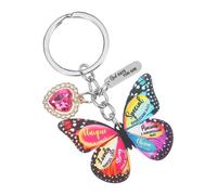ValueBargain Butterfly Keyring, Religious Keyring with Bible & Inspirational Quotes for Women, Girls, Mom, Daughter, Birthday (Multi-colored)
