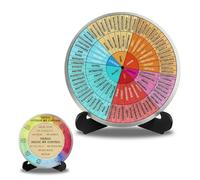 ValueBargain Emotion Wheel with Stand, Double-Sided Feelings Wheel for Emotional Regulation & Mental Health - Wooden Desk Decor for School, Office & Home (15.8 cm Diameter)