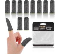 ValueBargain Gaming Thumb Sleeve, 4 Pairs Ultra-thin 3 mm Gaming Finger Sleeves - Anti-slip & 360 degree Touchscreen Sensitive Finger Gloves for Gaming-anti-sweat & Prevents Cold Fingers (Black)