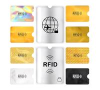 ValueBargain Rfid Credit Card Sleeve, 130-Pack Colorful Protectors with Passport Holders, Waterproof Aluminum Foil for Electronic Theft Prevention & Travel Security (Gold, Silver, Black)