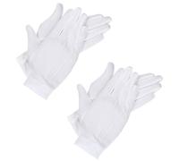 ValueBargain White Gloves Men Women, 2 Pairs White Gloves for Handling Wedding Dress, Breathable Thin Cotton Cotton Glove for Women, Men, Spa, Lotion, Sleeping, Jewelry Inspection