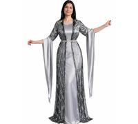 valueify Kurdish Women’s Sequined Maxi Dress with Waist Chain, Elegant Middle Eastern Formal Evening Gown for Newroz, Weddings, Parties & Special Occasions Red